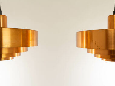 Details of a pair of Roulet pendants by Jo Hammerborg for Fog & Mørup