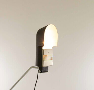 Black Pala clamp table lamp by Corrado and Luigi Aroldi for Luci