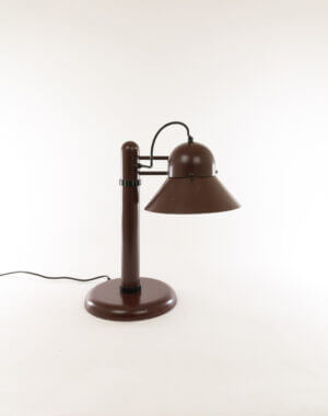 Brown table lamp by Gae Aulenti for Stilnovo in its full glory