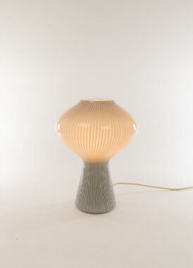 Fungo table lamp by Massimo Vignelli for Venini, switched on