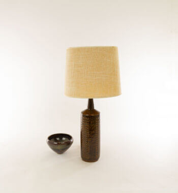 Brown coloured Palshus table lamp Model DL/27 by Per and Annelise Linnemann-Schmidt with a reference for the size