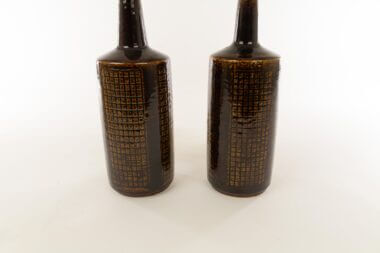 A pair of brown coloured Palshus table lamps Model DL/30 by Per and Annelise Linnemann-Schmidt