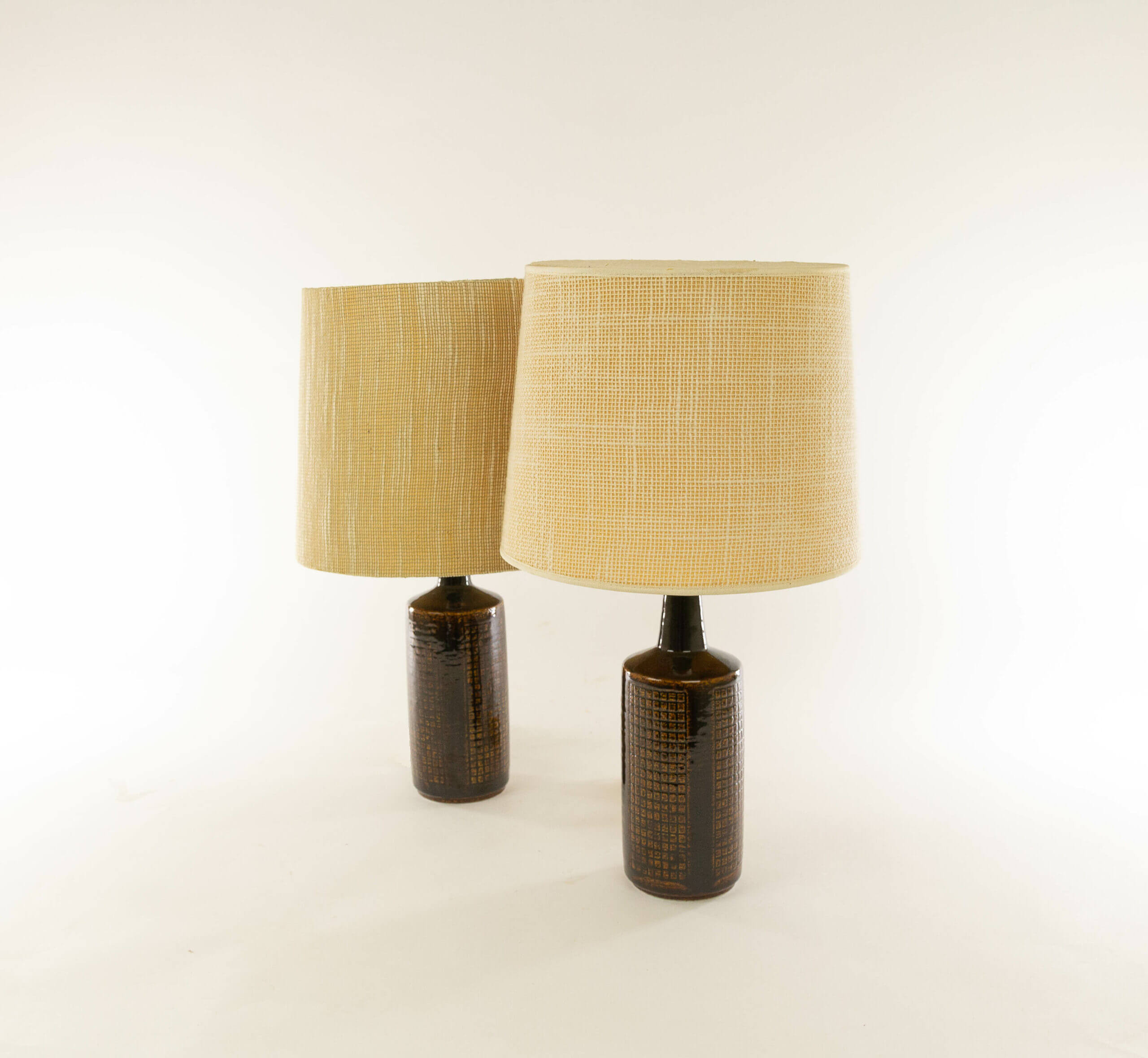 A pair of brown DL/30 table lamps by Linnemann-Schmidt for Palshus ...