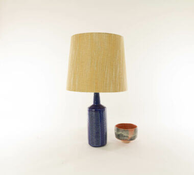 A Cobalt blue table lamps by Linnemann-Schmidt for Palshus with a Japanese bowl