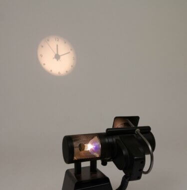 Projector Clock Lamp by Stephen Savage for Timebeam, including time indication