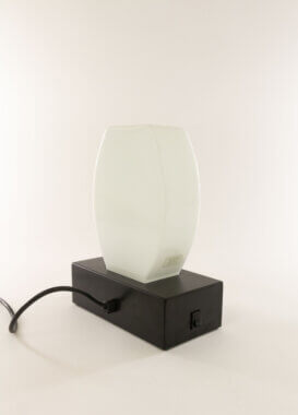 A black and white Dorane table lamp by Ettore Sottsass for Stilnovo