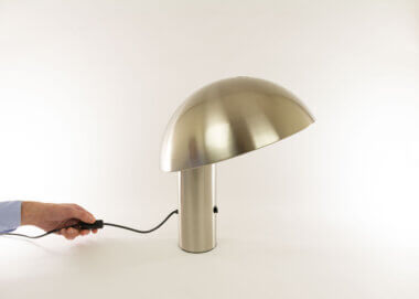 Silver Vaga table lamp by Franco Mirenzi for Valenti with an indication of the size