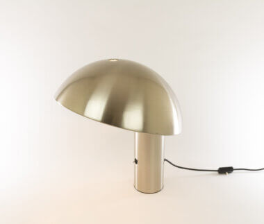 Silver Vaga table lamp by Franco Mirenzi for Valenti, switched on