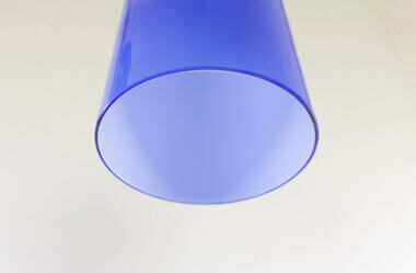 The bottom part of a Cobalt Blue cylinder shaped pendant by Venini