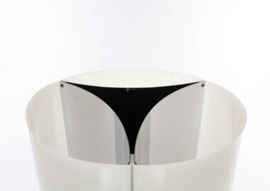 The branding on a floor lamp Model 526 by Massimo Vignelli for Arteluce