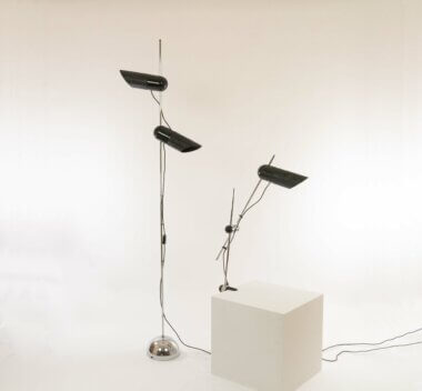 Galdino table and floor lamp by Carlo Urbinato for Harvey Guzzini