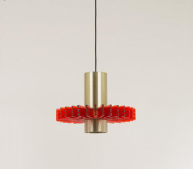 A red Priest collar pendant by Claus Bolby for Cebo Industri in its full glory