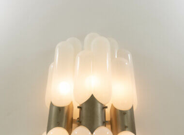 Murano glass tube lamp, switched on and as seen from above