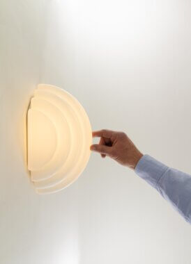Kumo wall lamp by Kazuhide Takahama for Sirrah with an indication of the size