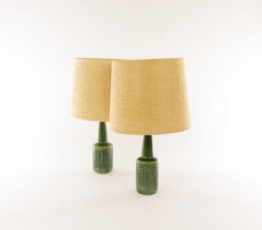 Moss green DL/21 table lamps by Linnemann-Schmidt for Palshus