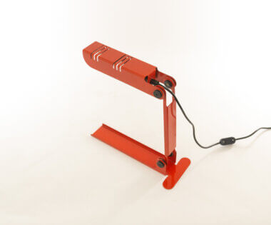Red Nana Table lamp by Carlo Nason for Lumenform, as seen from the back