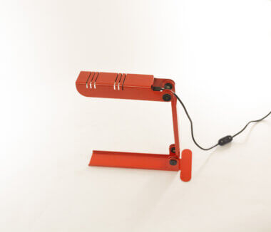 Red Nana Table lamp by Carlo Nason for Lumenform , as seen from above