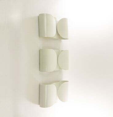 Set of three Wall lamps model Foglio by Tobia Scarpa for Flos as seen from one side
