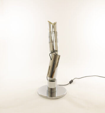 Cobra table lamp by Gabriele D'Ali for Francesconi pointing upwards