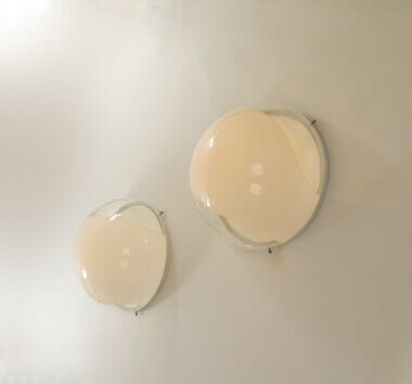 Two wall lamps model LP 245 by Carlo Nason for A.V. Mazzega, switched on