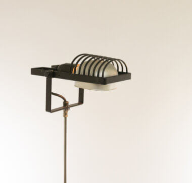 The top part of a black & white floor lamp model Sintesi by Ernesto Gismondi for Artemide