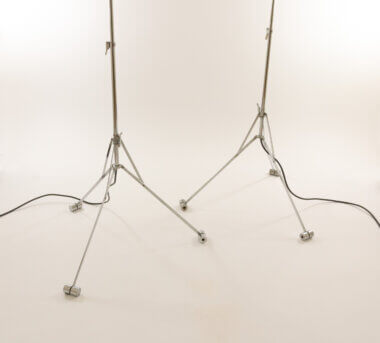 The base of a pair of black & white floor lamps model Sintesi by Ernesto Gismondi for Artemide