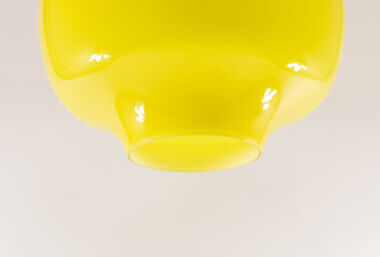 The bottom part of a yellow glass pendant by Alessandro Pianon for Vistosi