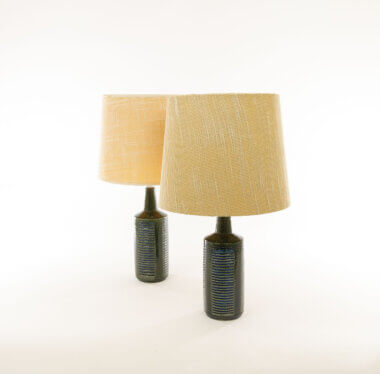 A pair of green and blue DL/30 table lamps by Linnemann-Schmidt for Palshus Denmark