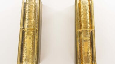 The glass parts of Pair of Double Atlantic Wall lamps by Vitrika in Gold