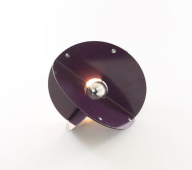 Purple table lamp Luna by Rinaldo Cutini for New Lamp, switched on in a different position