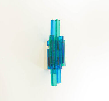 Blue glass Skulptur lampet wall lamp by Svend Aage Holm Sørensen, as seen from the other side