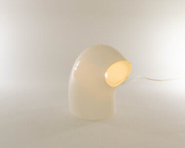 L 290 glass table lamp by Gino Vistosi for Vistosi, switched on