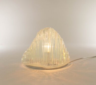 Iceberg table lamp by Carlo Nason for A.V. Mazzega, switched on and as seen from the front