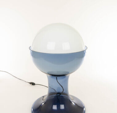 The opaline top of a large blue LT 216 table lamp by Carlo Nason for A.V. Mazzega