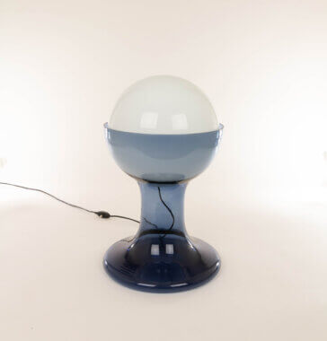 Large blue LT 216 table lamp by Carlo Nason for A.V. Mazzega