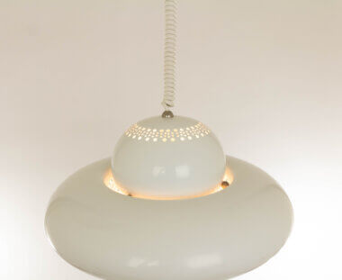 The top part of a white Fior di Loto pendant by Tobia Scarpa for Flos