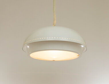 White Nigritella pendant by Tobia Scarpa for Flos, switched on