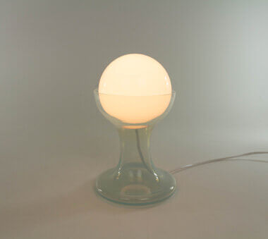 Opaline LT 215 Table Lamp by Carlo Nason for A.V. Mazzega, switched on