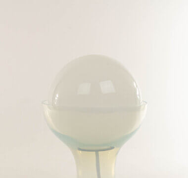 The opaline globe of a opaline LT 215 Table Lamp by Carlo Nason for A.V. Mazzega