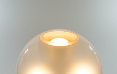Porcino table or floor lamp by Luigi Caccia Dominioni for Azucena, focus on the lightbulbs