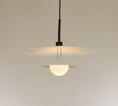 Nara Pendant by Vico Magistretti for O-Luce, switched on