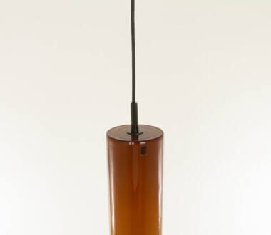 The top part of an amber coloured Murano glass pendant by Venini