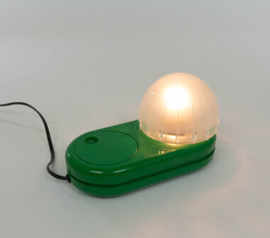 Green Farstar Table Lamp by Adalberto Dal Lago for Francesconi, switched on
