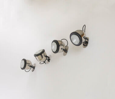 Set of 4 wall lamps by Gae Aulenti and Livio Castiglioni for Stilnovo