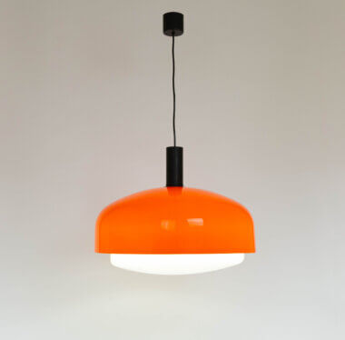 Large KD62 pendant by Eugenio Gentili Tedeschi for Kartell, switched on