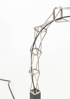 The metal stem of a Multix table lamp by Yaacov Kaufman for Lumina