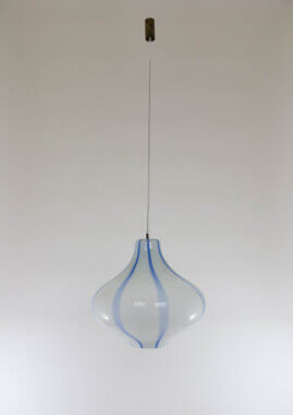 Wonderful large Cipolla Murano glass pendant by Massimo Vignelli for Venini