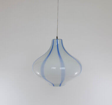 Large Cipolla Murano glass pendant by Massimo Vignelli for Venini, switched off