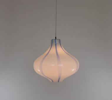 Large Cipolla Murano glass pendant by Massimo Vignelli for Venini, switched on