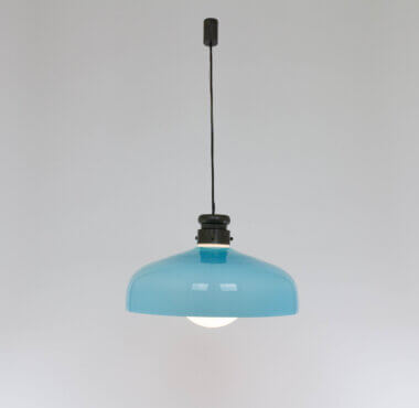 Large L 72 Glass pendant by Alessandro Pianon for Vistosi, switched on